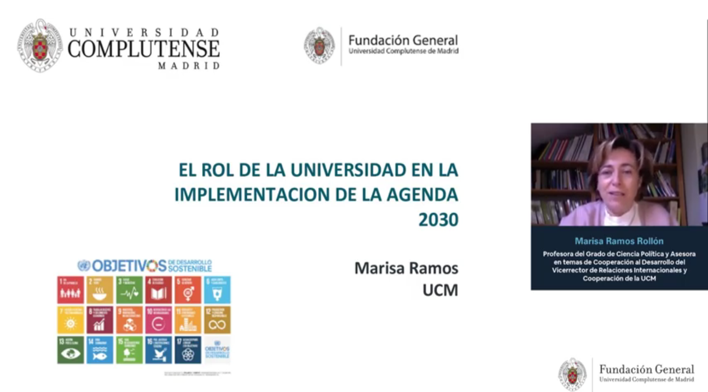 Webminar Fundación Complutense "El papel de la Universidad en la Agenda 2030".